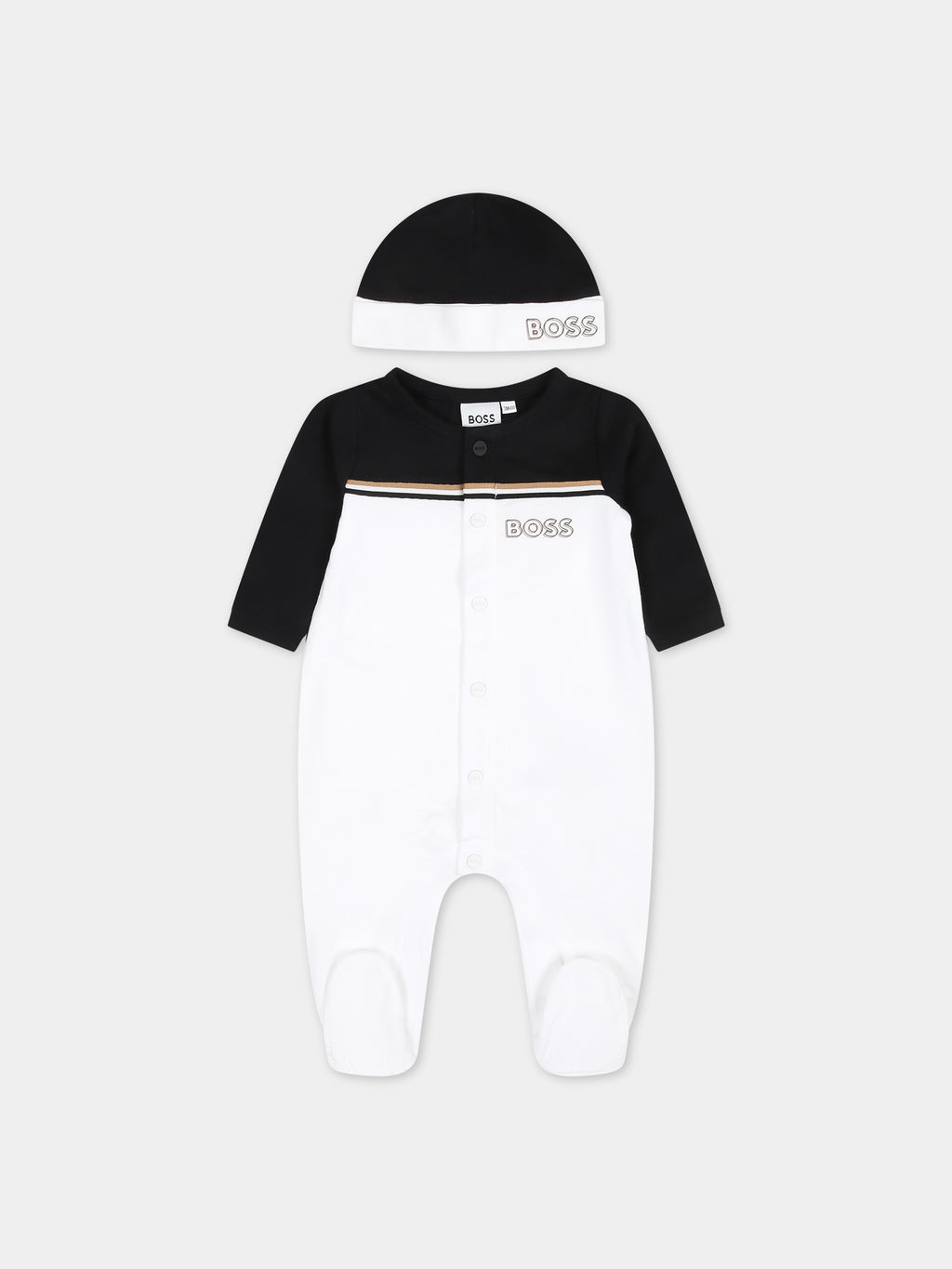 Ensemble blanc pour bébé garçon avec logo